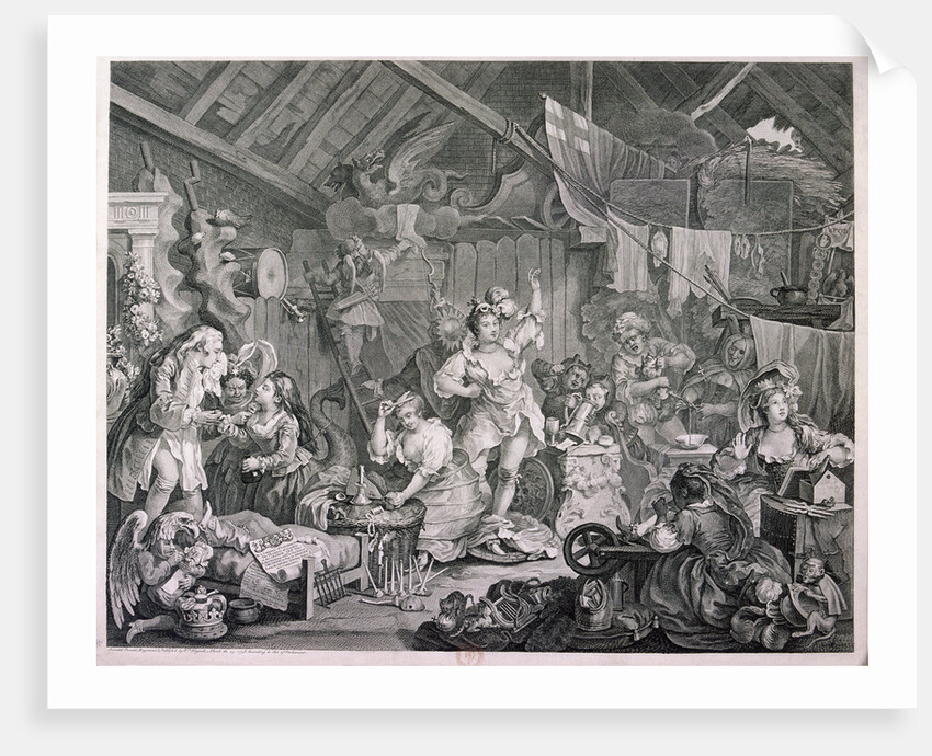 Strolling actresses dressing in a barn by William Hogarth