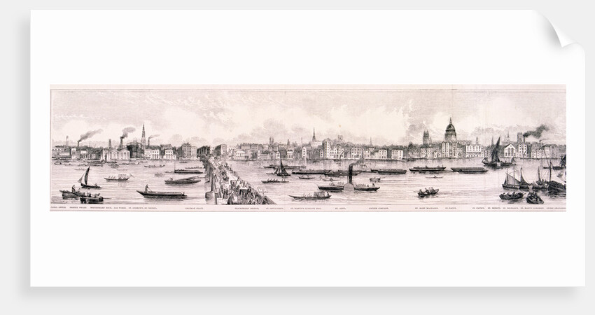London from the River Thames, 1844 by Frank Vizetelly