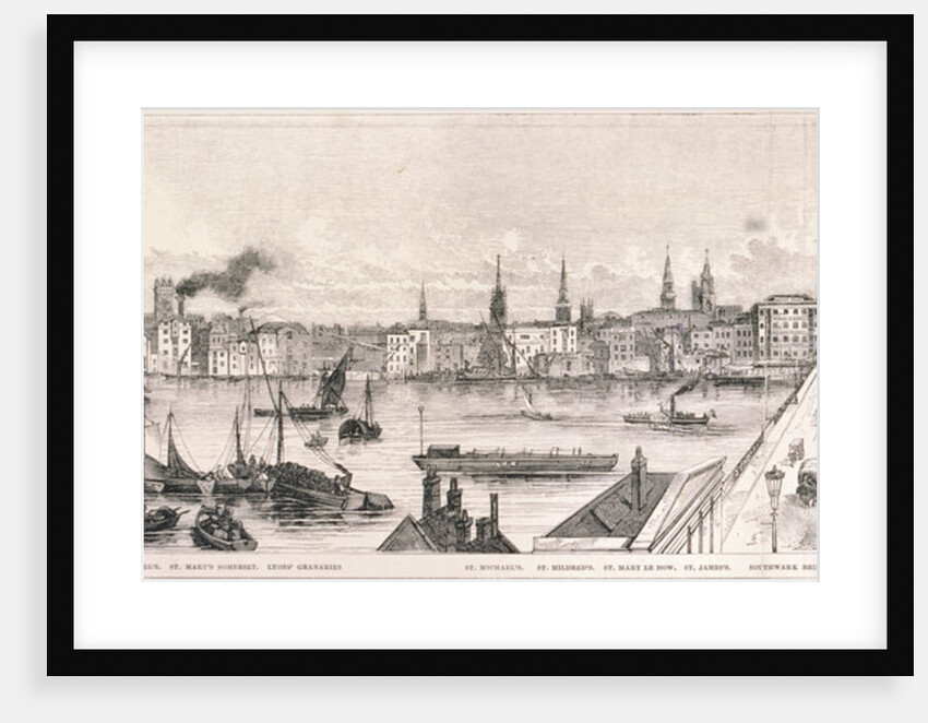 London from the River Thames, 1844 by Frank Vizetelly
