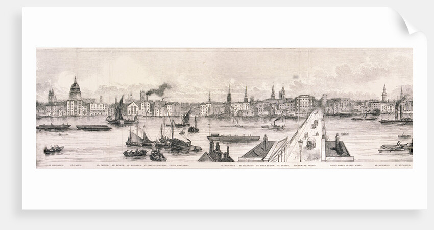 London from the River Thames, 1844 by Frank Vizetelly