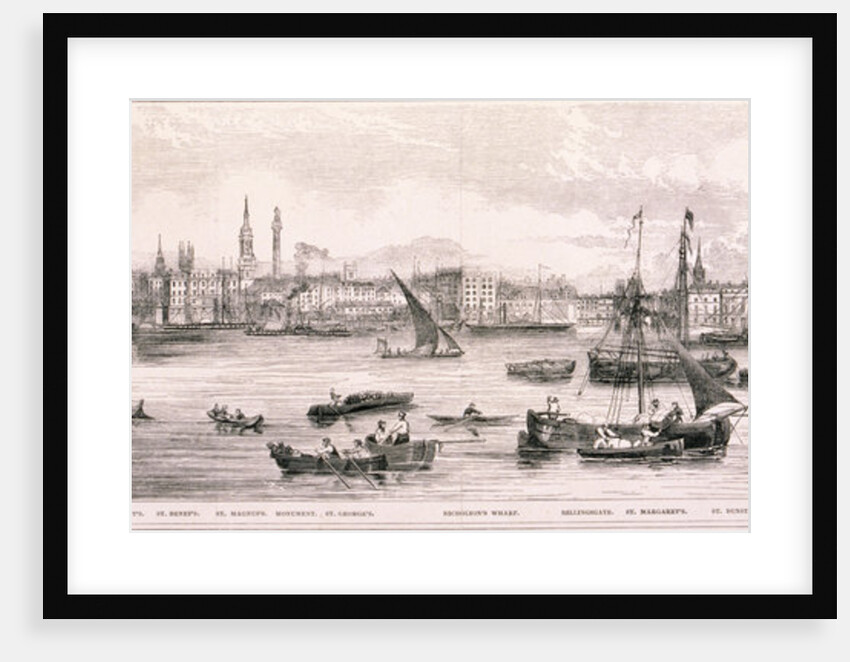 London from the River Thames, 1844 by Frank Vizetelly