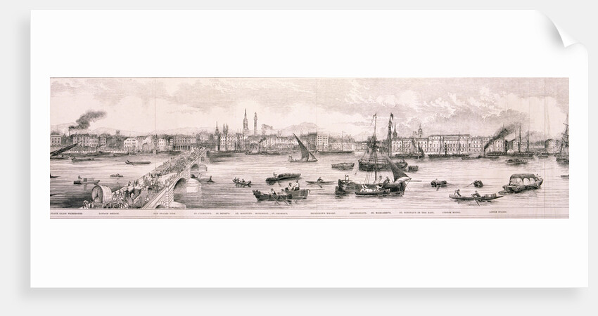 London from the River Thames, 1844 by Frank Vizetelly