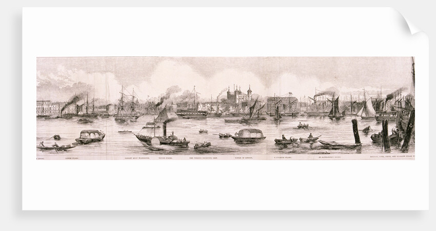 London from the River Thames, 1844 by Frank Vizetelly