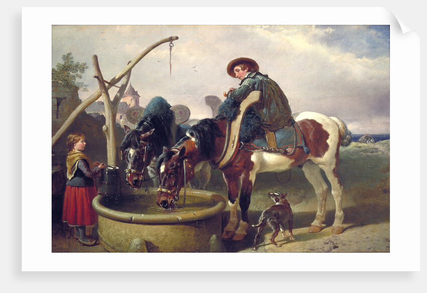 Horses at a well by John Frederick Herring I