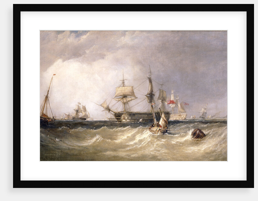 Men-of-War off Portsmouth, Hampshire by Clarkson Stanfield