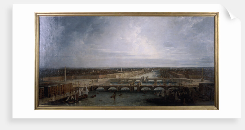 Double London Bridge proposed for London by George Dance