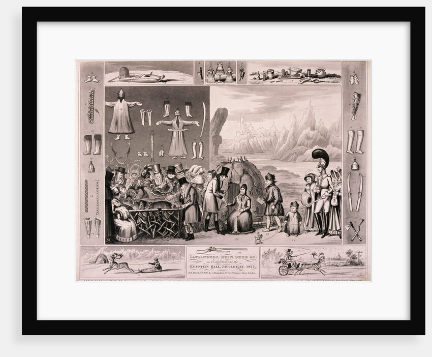 Laplanders on display in the Egyptian Hall, London by Isaac Cruikshank