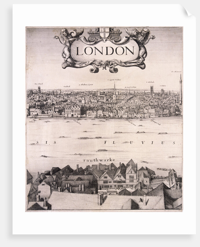 Panoramic view of London by Wenceslaus Hollar