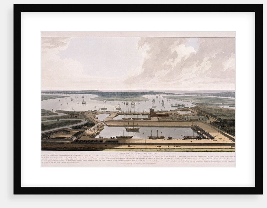 East India Docks, Poplar, London by William Daniell