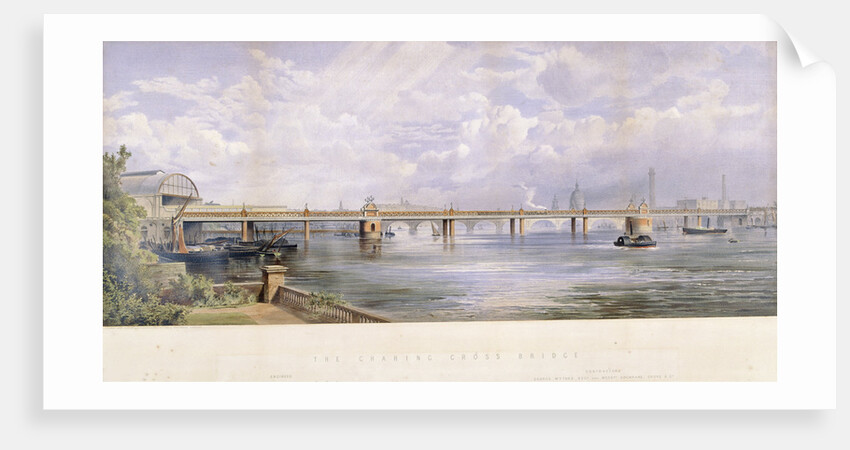 Hungerford Bridge, Charing Cross, London by Kell Brothers