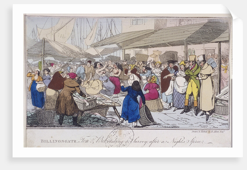Billingsgate: Tom and Bob taking a survey after a nights' spree, London by Henry Thomas Alken