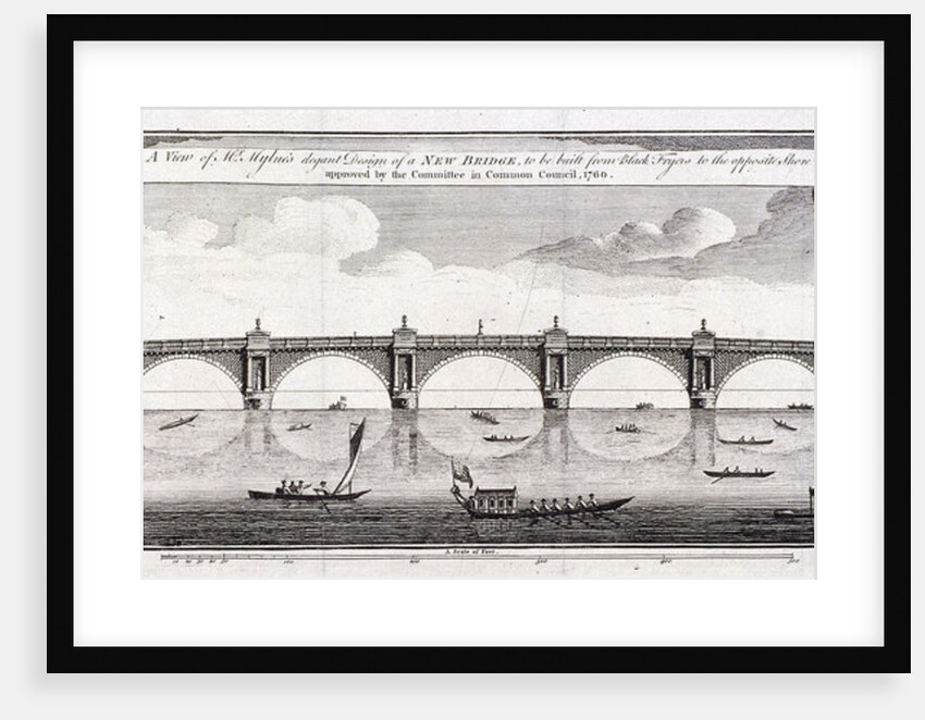 Design for Blackfriars Bridge, London by Robert Mylne II