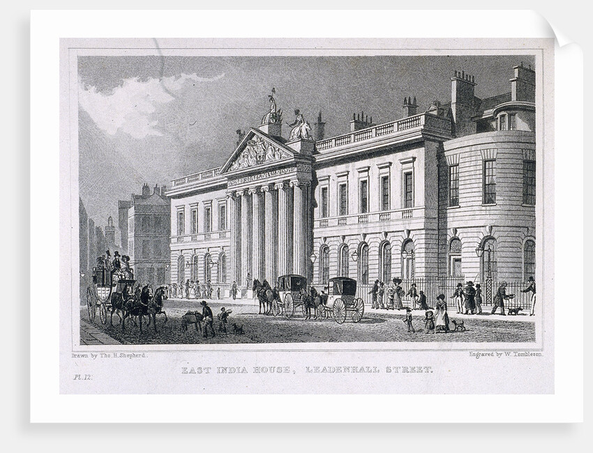 East India House, London by William Tombleson