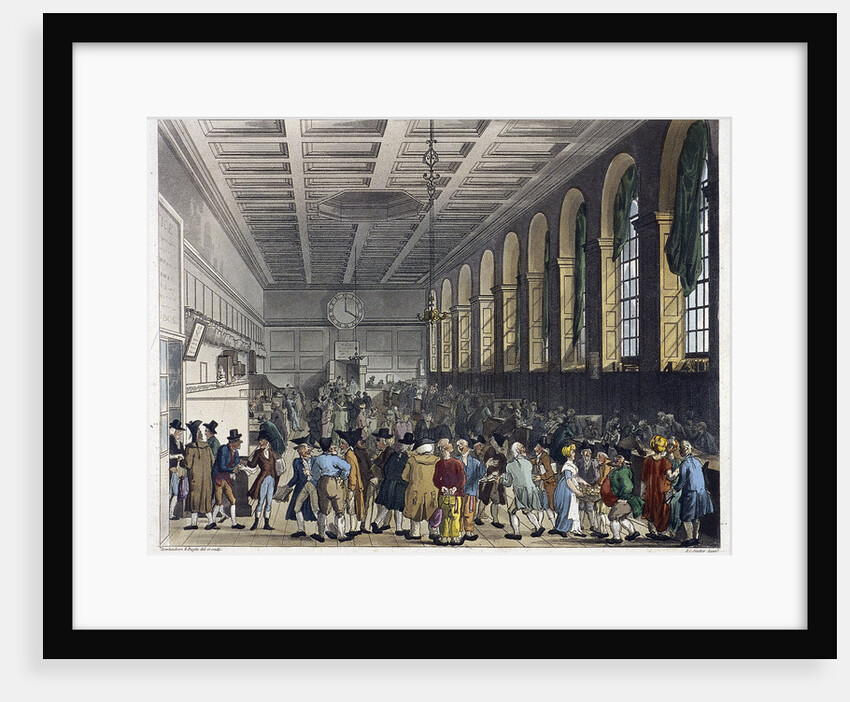 Interior of Custom House, London by Augustus Charles Pugin