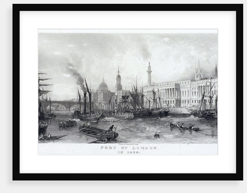 Custom House and River Thames by Frederick James Havell