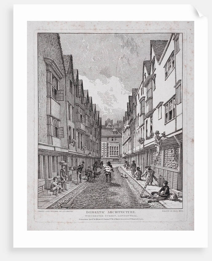 Great Winchester Street, London by John Thomas Smith