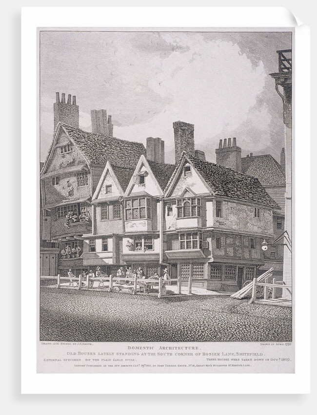 Hosier Lane, London by John Thomas Smith