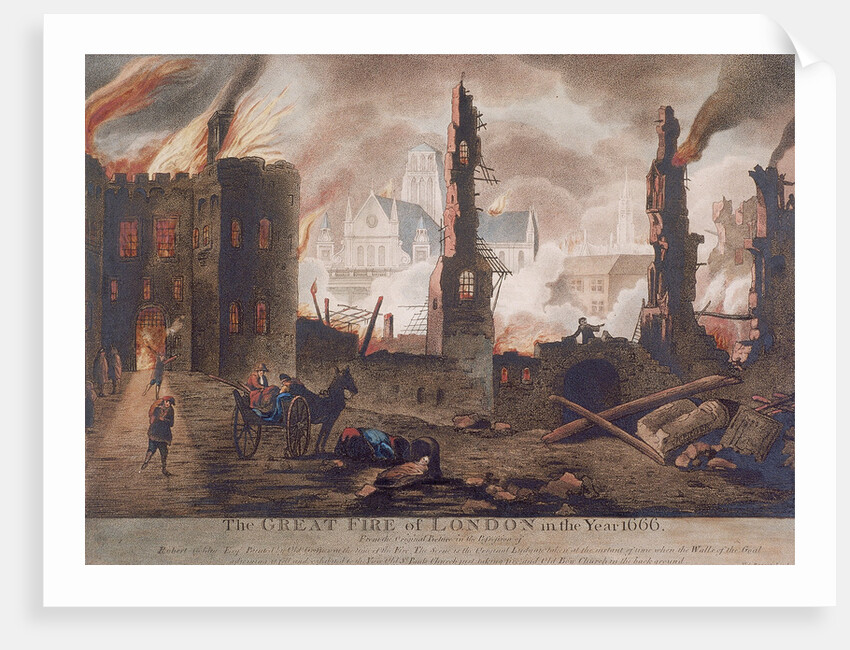 Ludgate, Great Fire of London, London by William Birch