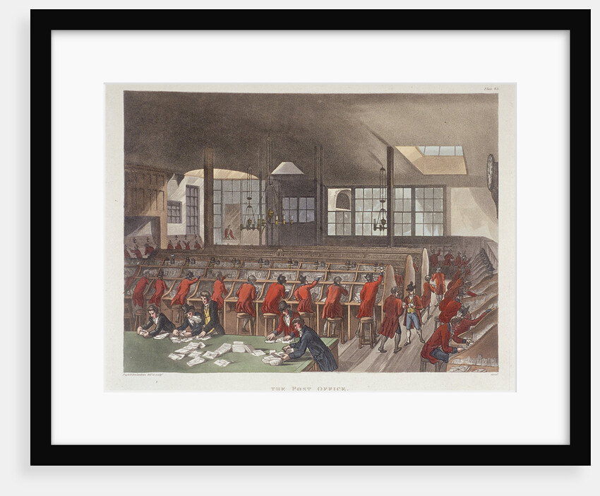 Interior of General Post Office, Lombard Street, London, 1809 by Augustus Wall Callcott