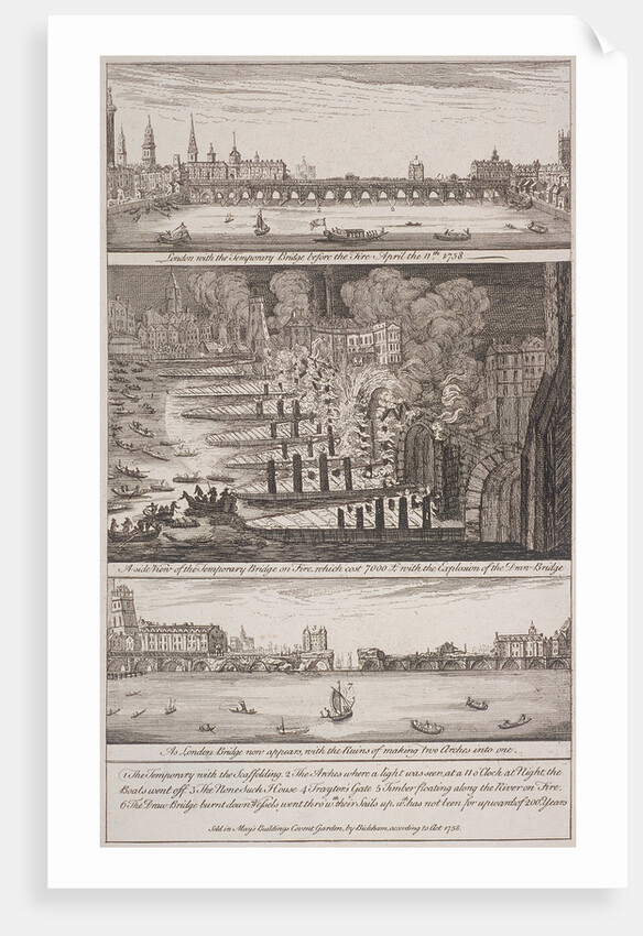 London Bridge (old), London by Anonymous