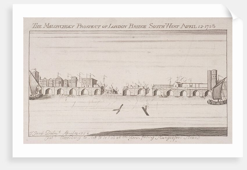 London Bridge (old), London, 1758 by Anonymous