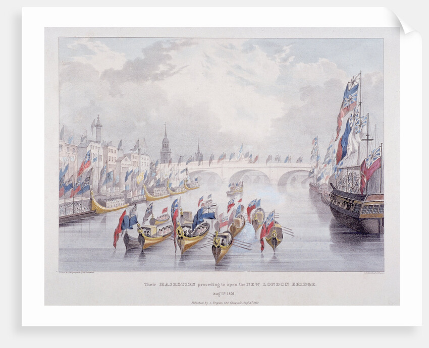 London Bridge (new), London by Charles Etienne Pierre Motte