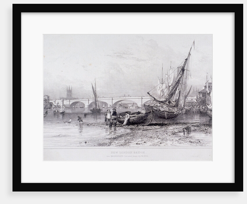 London Bridge (old and new), London by Edward William Cooke