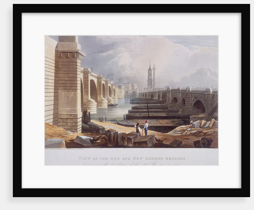 London Bridge (old and new), London by Anonymous