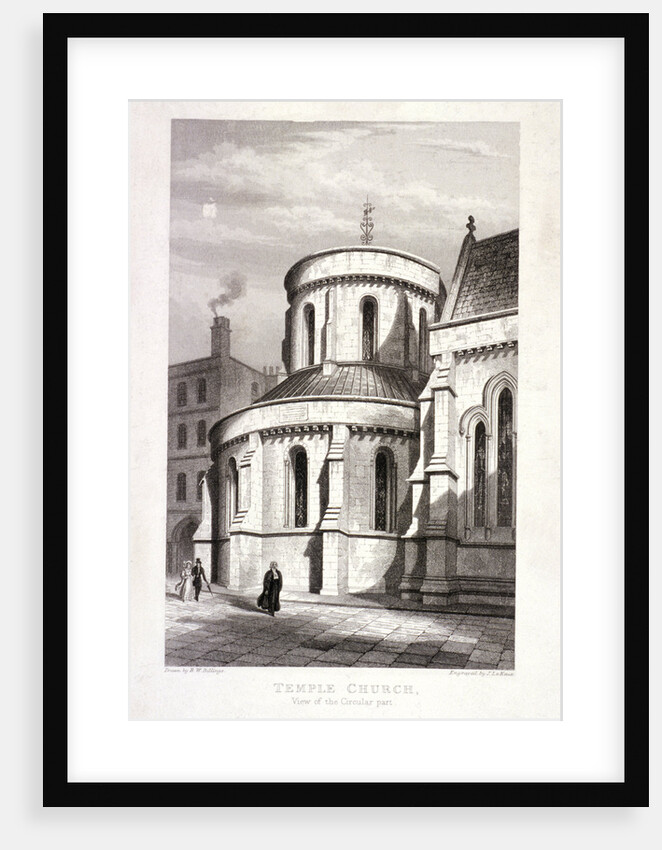 Temple Church, London by John Le Keux