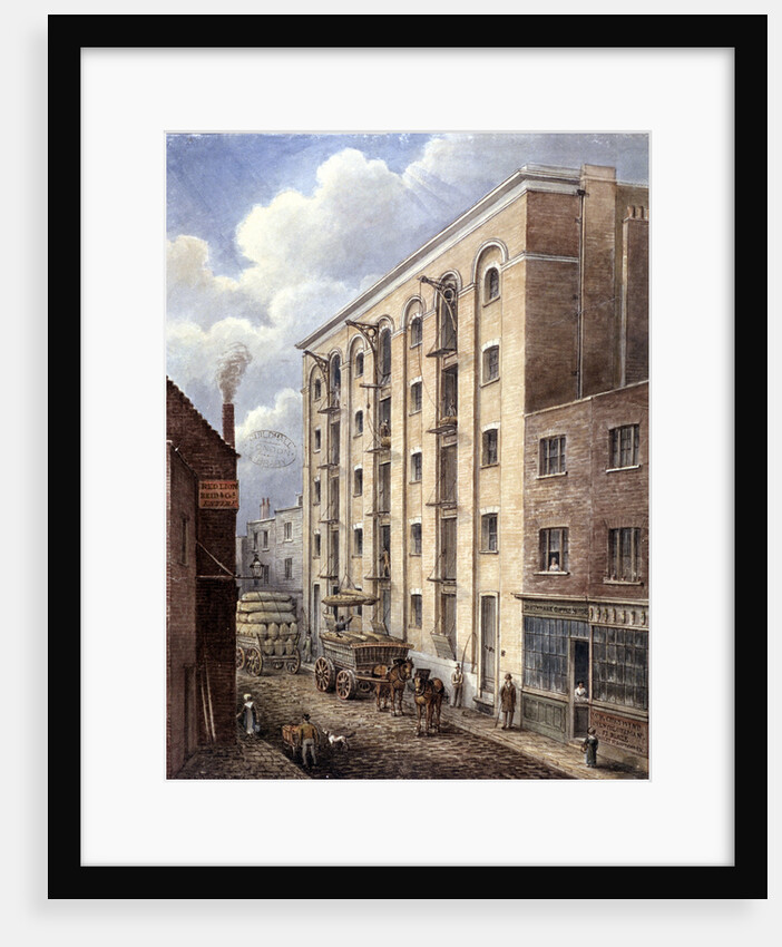 Hay's Wharf with carts being loaded up outside, Bermondsey, London by Anonymous