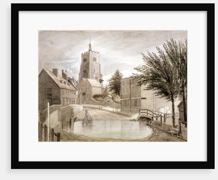 Hackney Brook and St John's church, Hackney, London by Anonymous