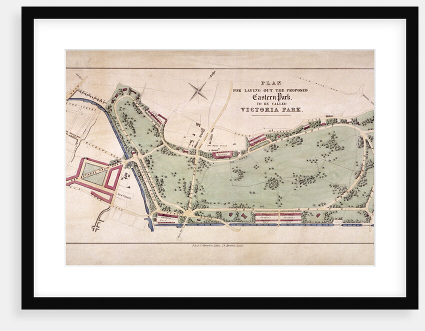 Proposed plan for Victoria Park, Hackney, London by Sir Ernest Albert Waterlow