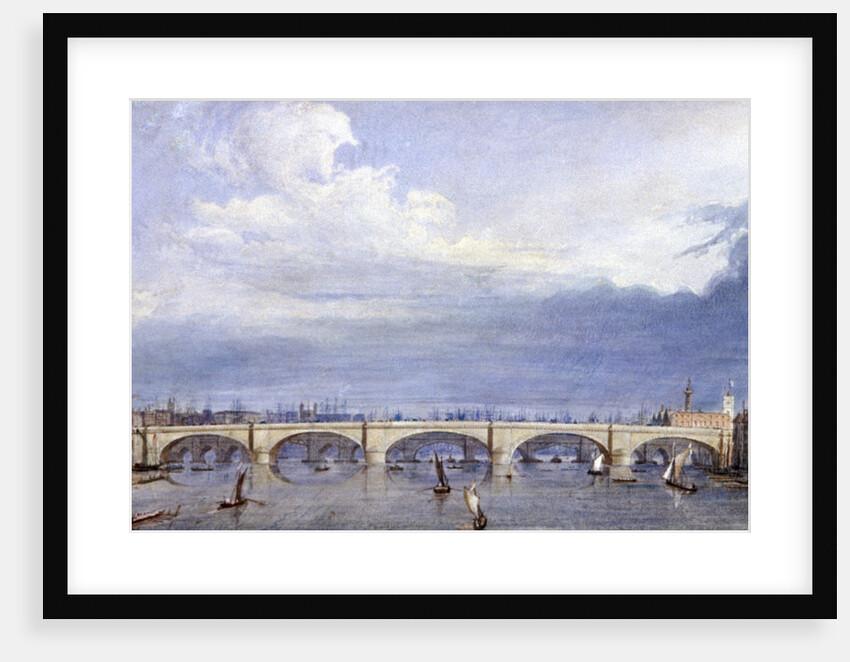 New London Bridge, London by Augustus Charles Pugin