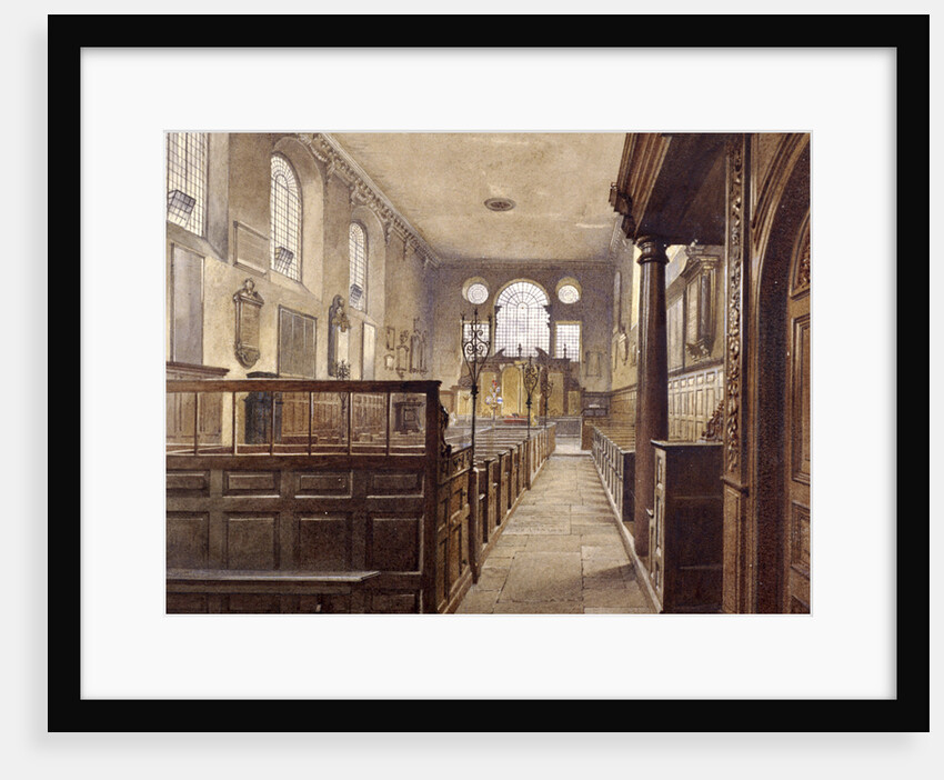 Interior of St Olave Jewry, London by John Crowther