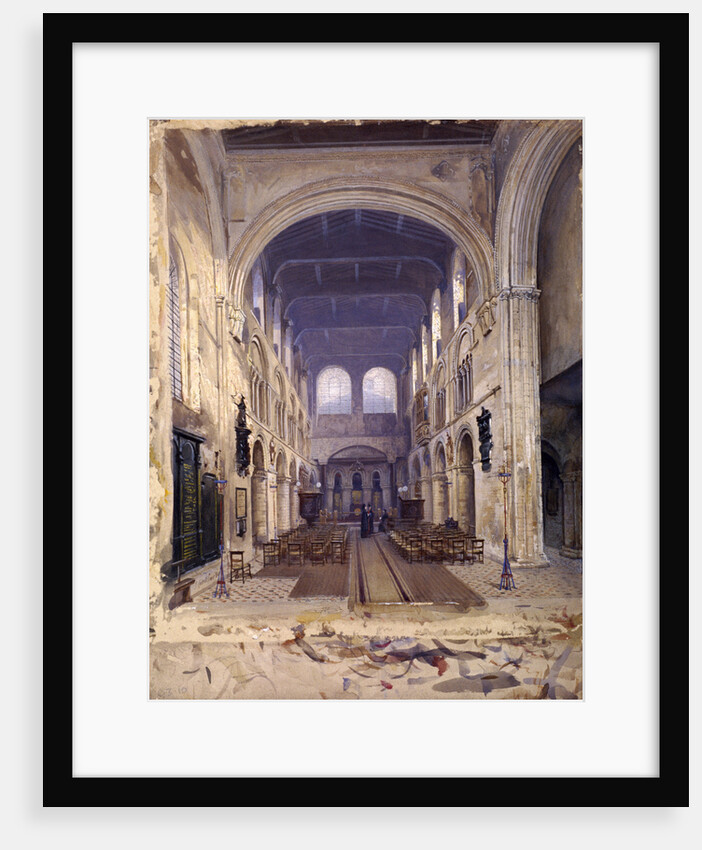 Interior of St Bartholomew's Priory, London by John Crowther