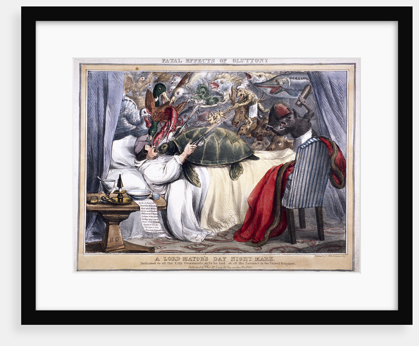 Fatal effects of gluttony, a Lord Mayor's Day night mare by Anonymous