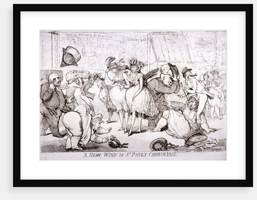 A high wind in St Paul's Churchyard, London by SW Fores