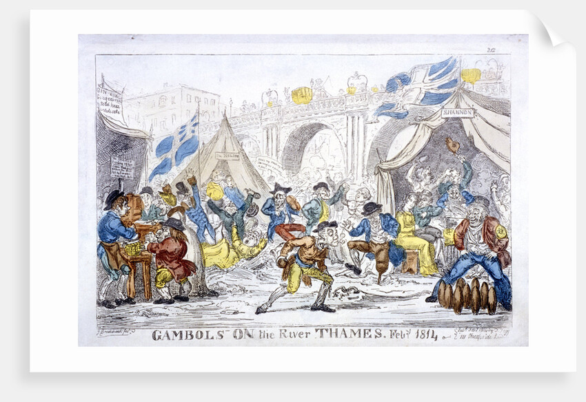 Gambols on the River Thames, Feby, 1814' by George Cruikshank