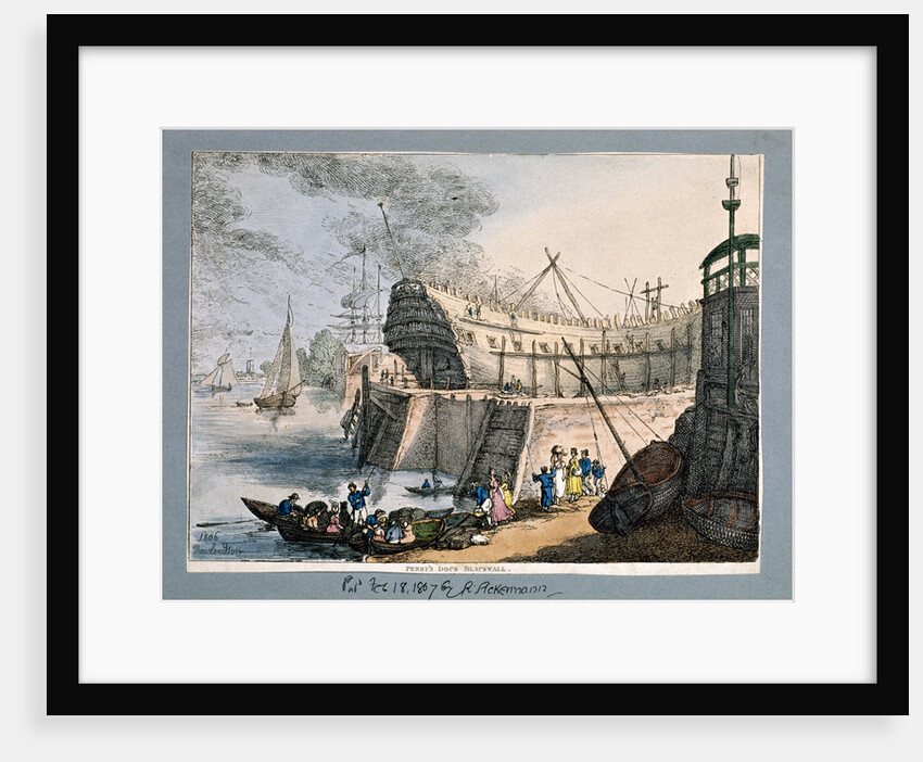 Brunswick Dock, Blackwall, London by Thomas Rowlandson