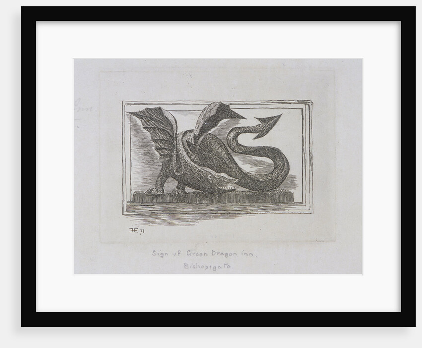 Sign of the Green Dragon Inn, Bishopsgate, London by E Edwards