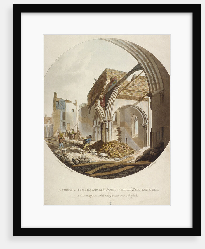 A view of the Tower and Arch of St James's Church, Clerkenwell, Islington, London by Francis Jukes