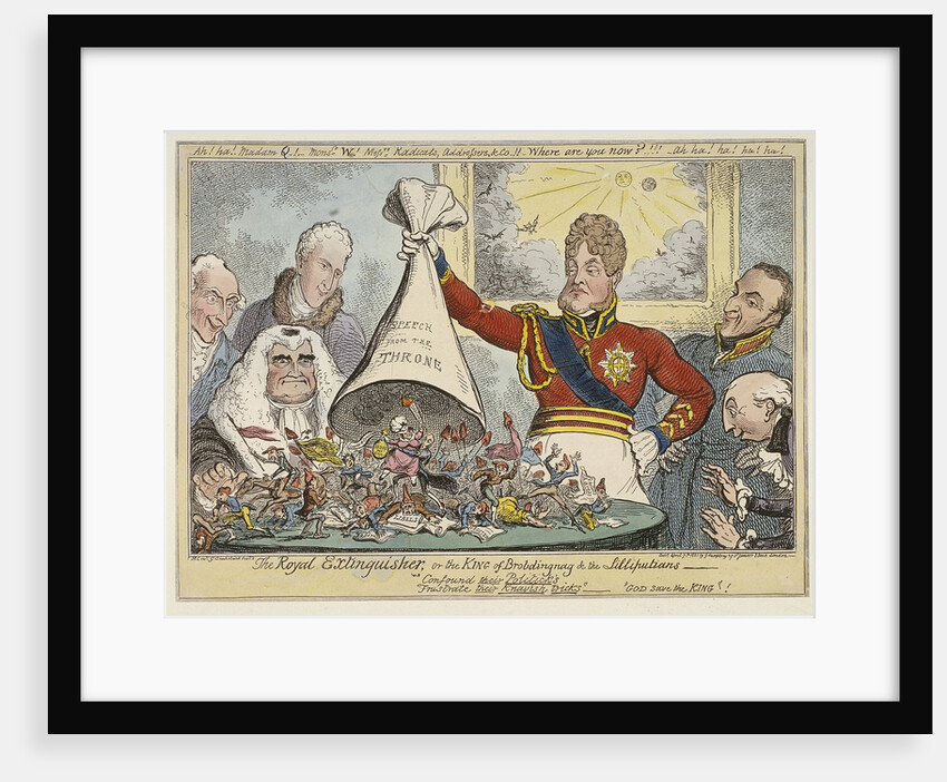 The Royal Extinguisher, or the King of Brobdingnag & the Lilliputians by George Cruikshank