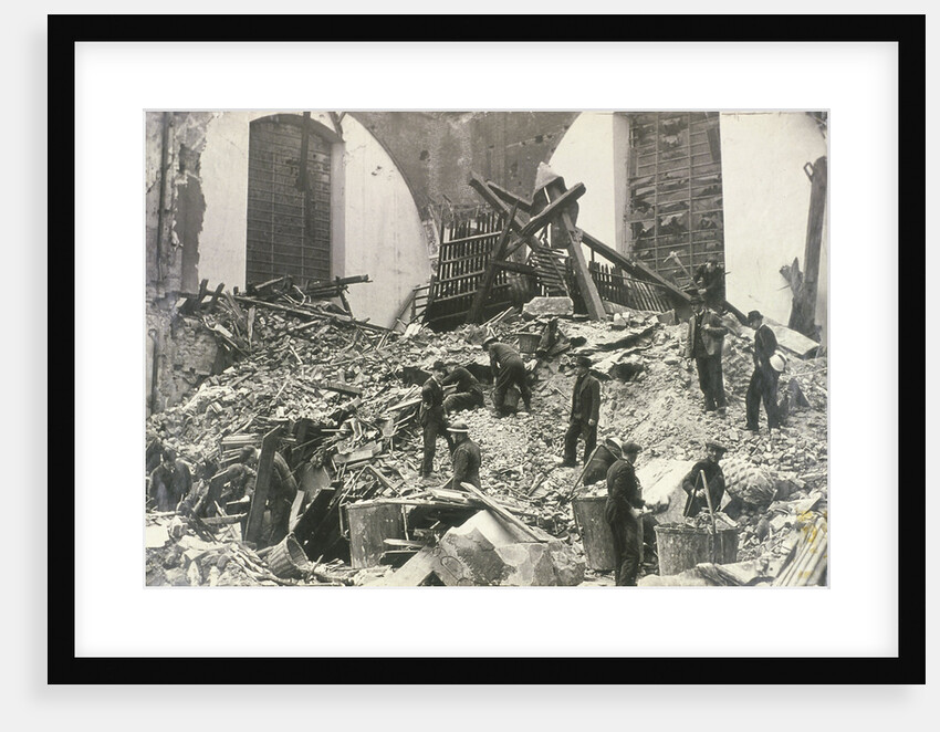 Air raid damage at Church of St Mildred, Bread Street, City of London by Anonymous