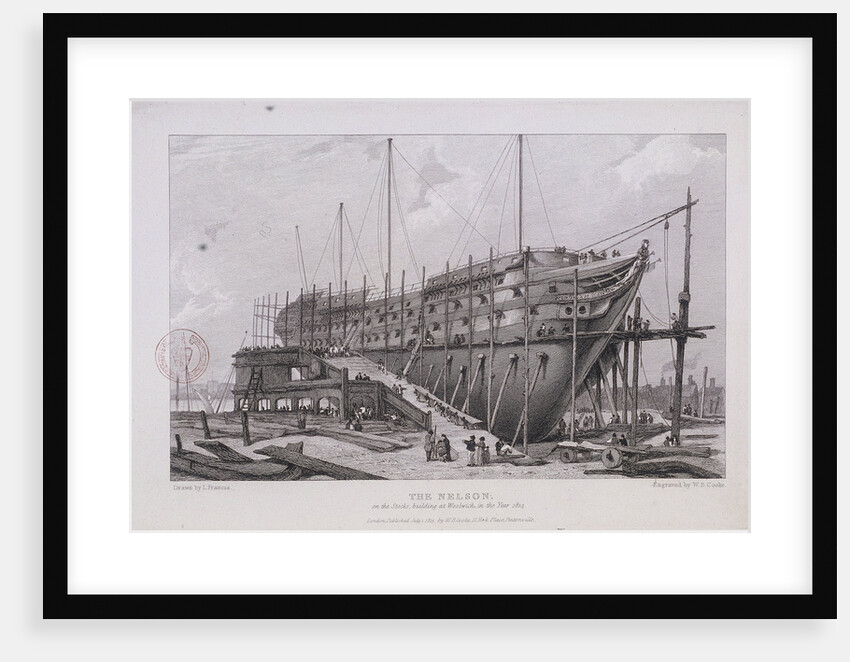 The 'Nelson' at the Royal Dockyard, Woolwich, London by William Bernard Cooke