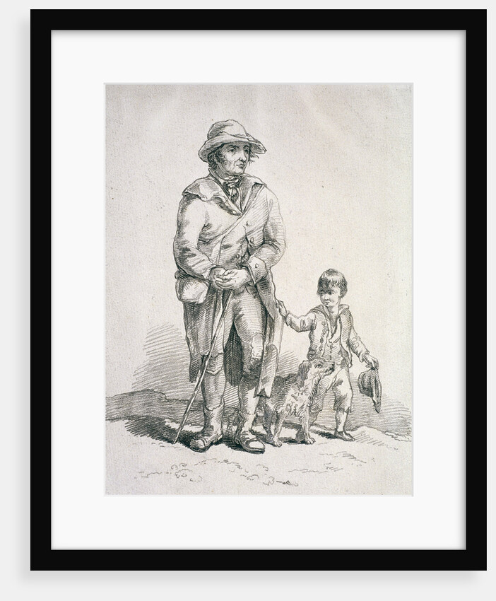 A rustic with a dog and a boy, Provincial Characters by William Henry Pyne
