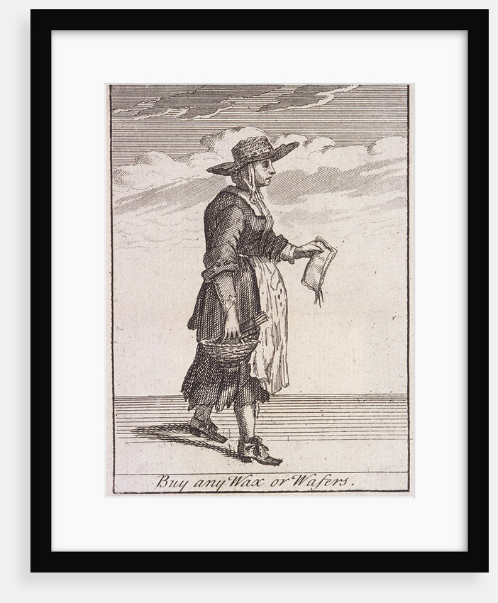 A wax and wafer seller, Cries of London, (c1688?) by Anonymous