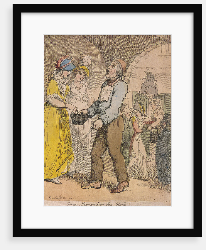 Pray remember the blind'; scene under Covent Garden piazza, Cries of London by Anonymous