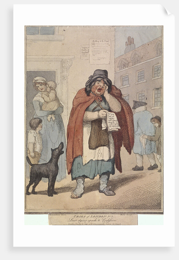 Last dying speech and Confession, plate III of Cries of London by H Merke