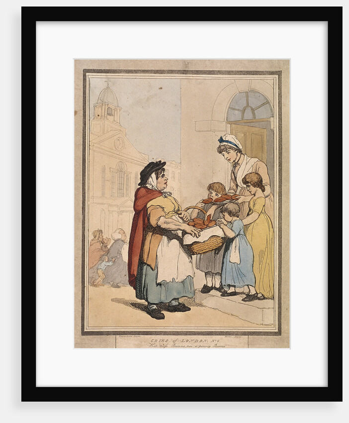 Hot cross Bunns two a penny Bunns, plate VIII of Cries of London by H Merke