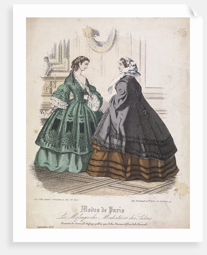 Two women wearing the latest fashions by Anonymous